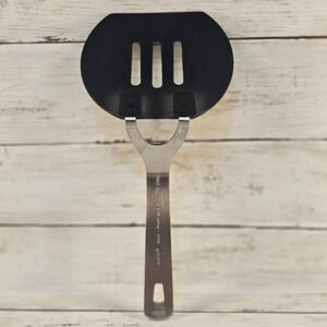 Amco Slotted Turner Spatula Black Nylon Head Stainless Steel Handle Rust Proof